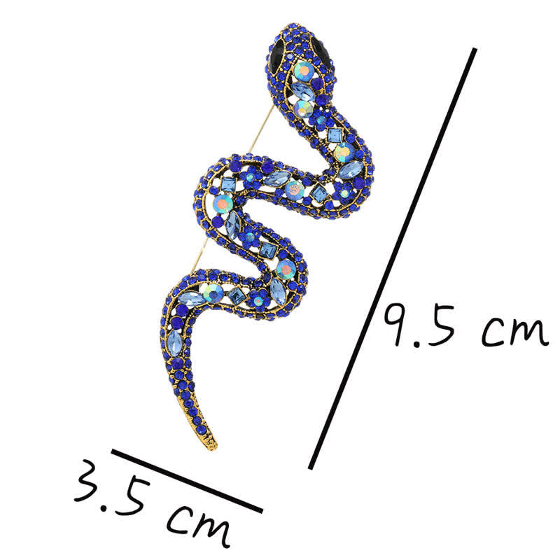 Wild Snake Sparkle Kristall Strass Brosche