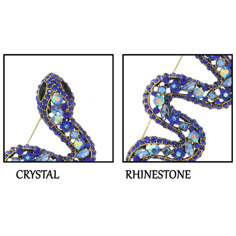Wild Snake Sparkle Kristall Strass Brosche