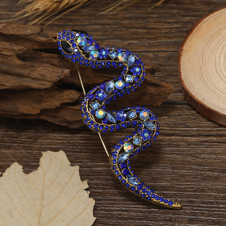 Wild Snake Sparkle Kristall Strass Brosche