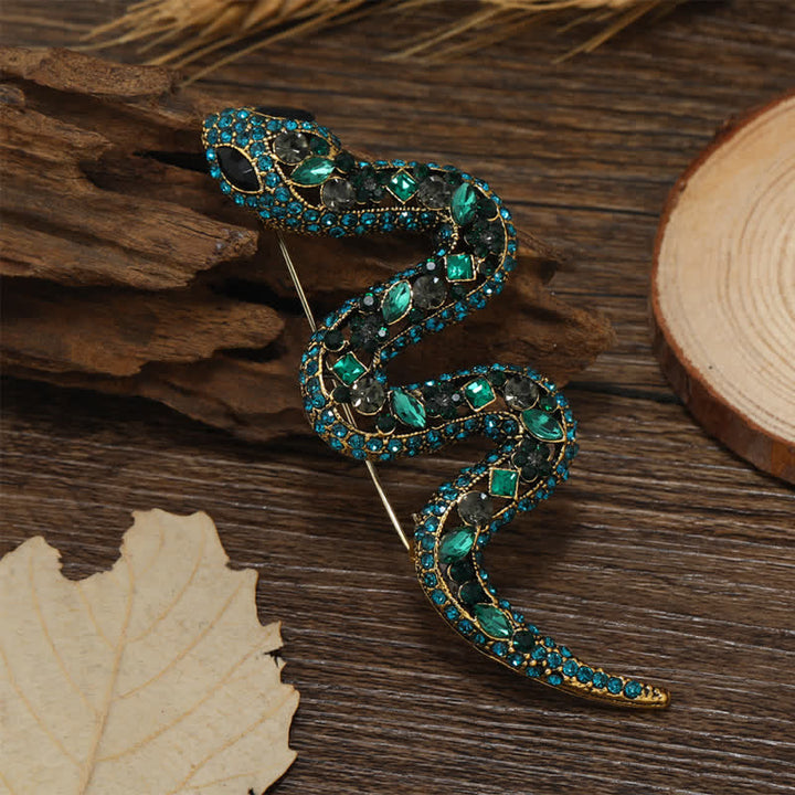 Wild Snake Sparkle Kristall Strass Brosche