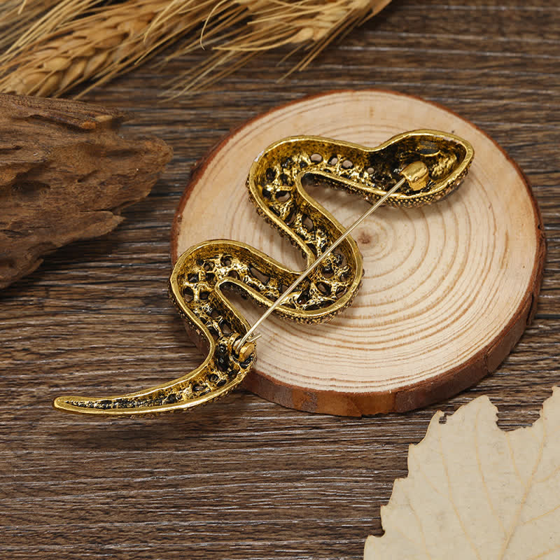 Wild Snake Sparkle Kristall Strass Brosche