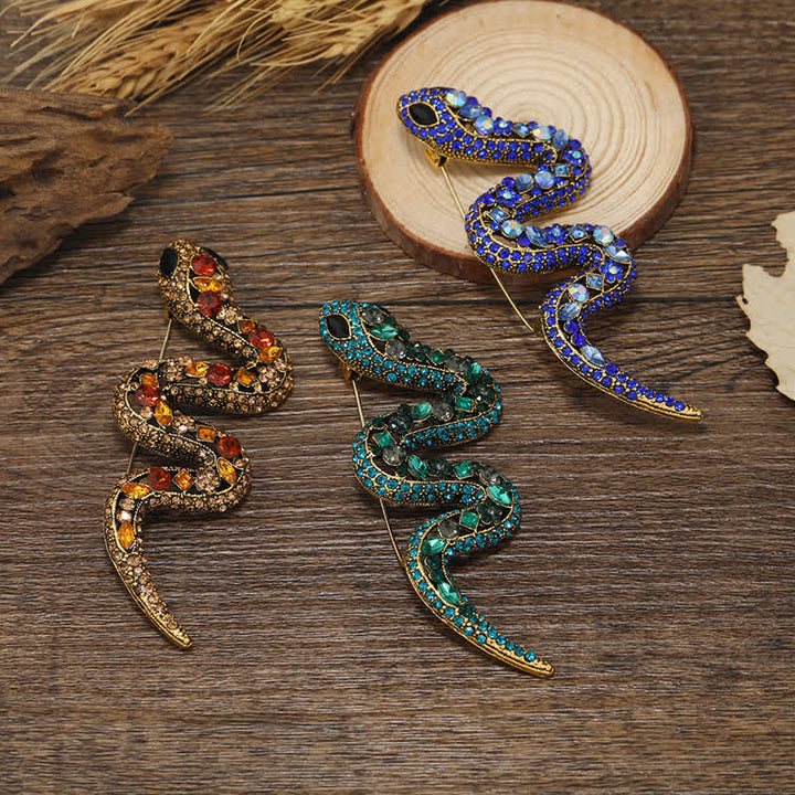 Wild Snake Sparkle Kristall Strass Brosche