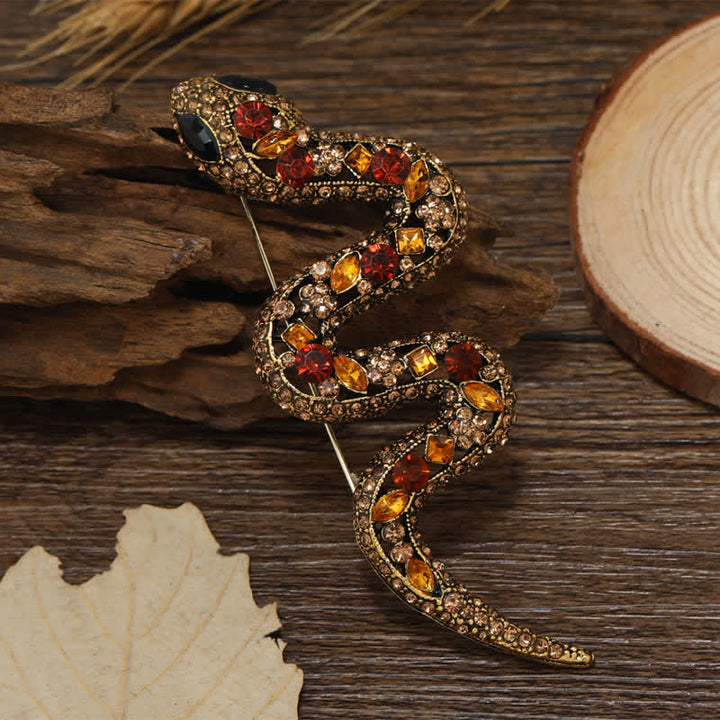 Wild Snake Sparkle Kristall Strass Brosche