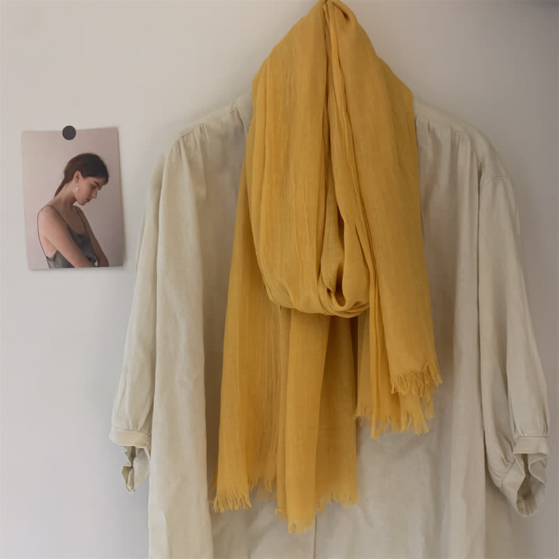 Sommerlicher Voile-Schal in Volltonfarbe aus Baumwollleinen - image 32