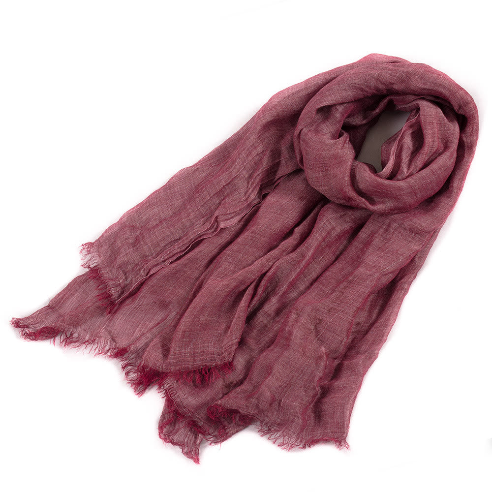 Einfarbiger Vintage Plissee Leichter Dünner Sommerschal - IndianRed - image 17