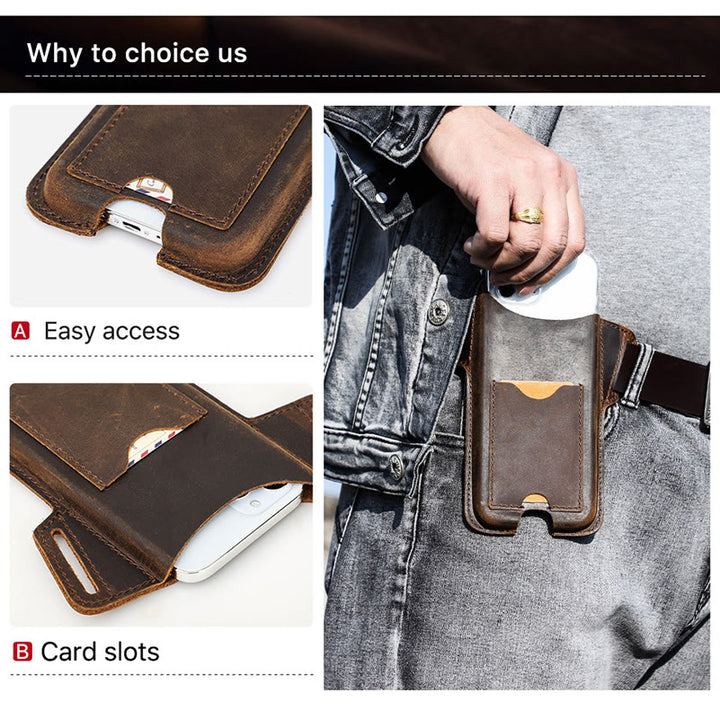 Vielseitige Handytasche aus Leder zum Umhängen am Gürtel - image 13