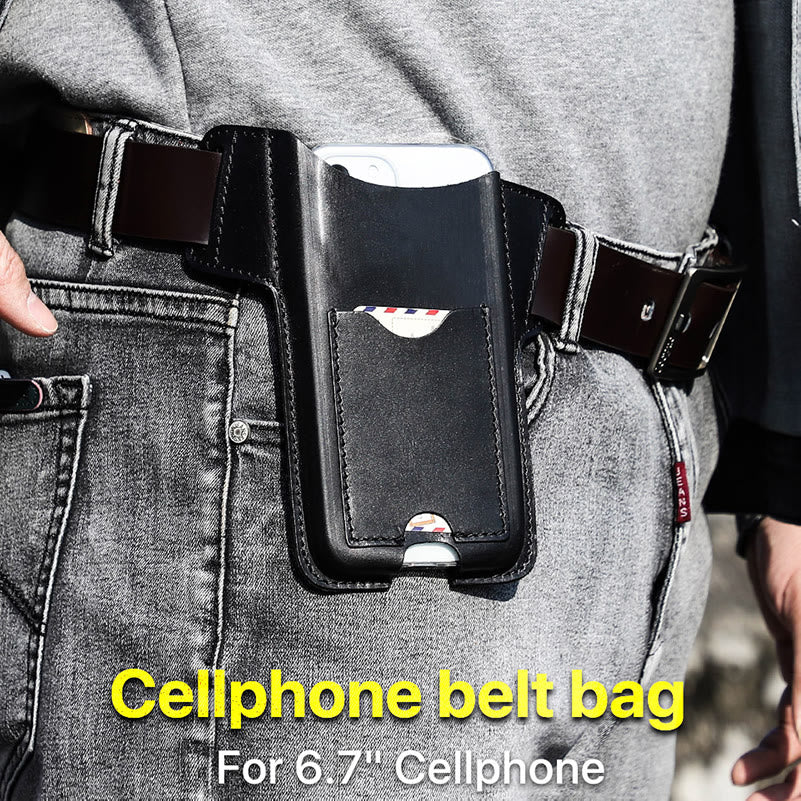 Vielseitige Handytasche aus Leder zum Umhängen am Gürtel - image 4