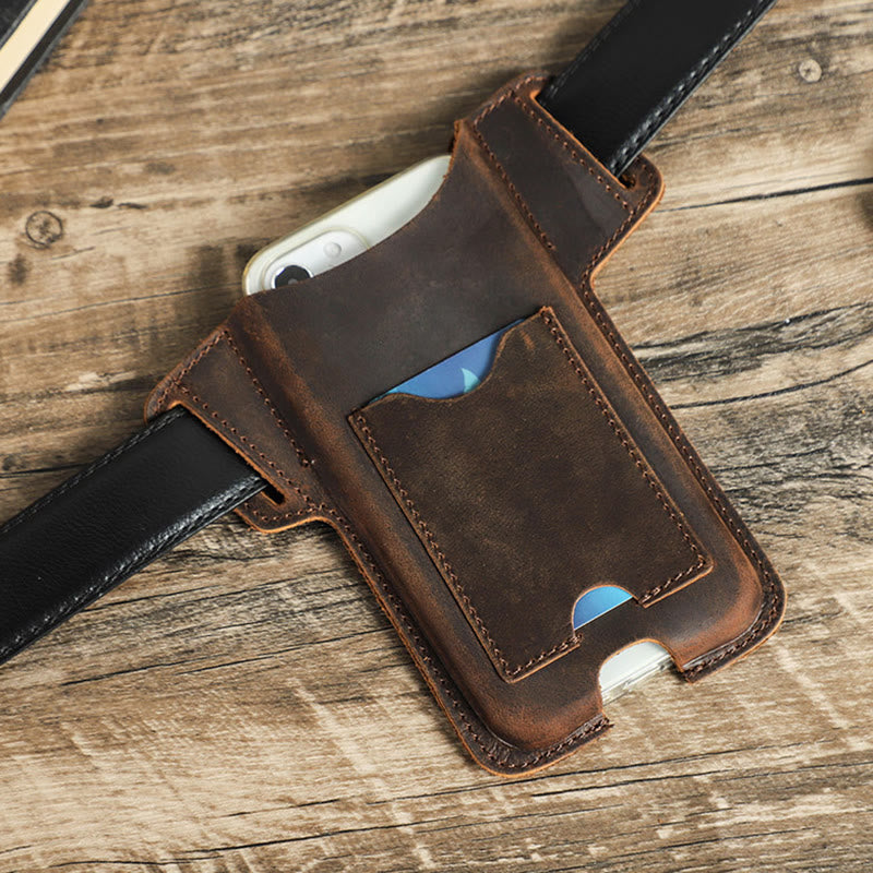 Vielseitige Handytasche aus Leder zum Umhängen am Gürtel - image 6