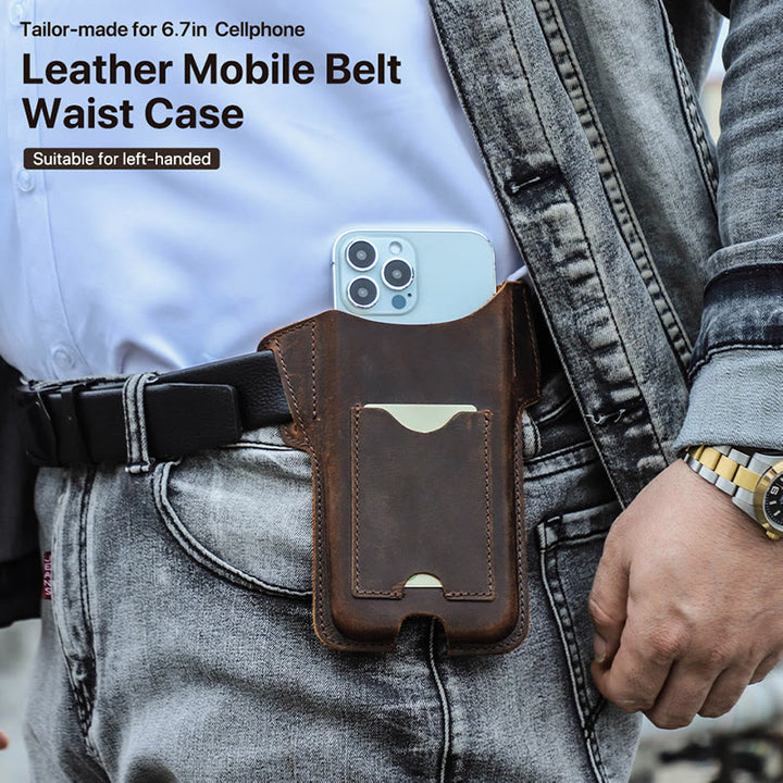 Vielseitige Handytasche aus Leder zum Umhängen am Gürtel - image 1