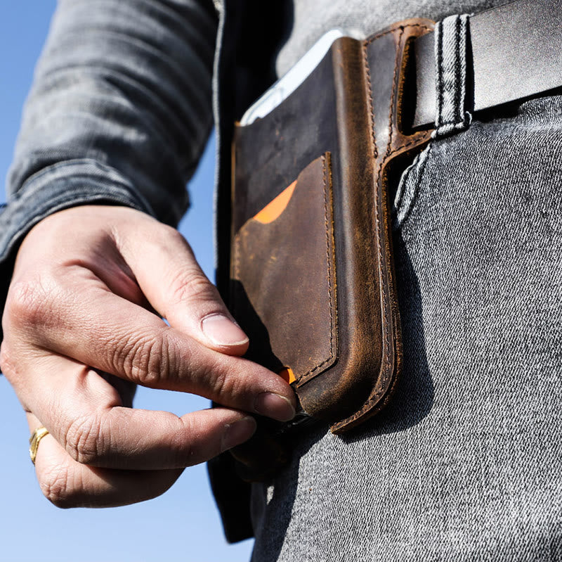 Vielseitige Handytasche aus Leder zum Umhängen am Gürtel - image 24