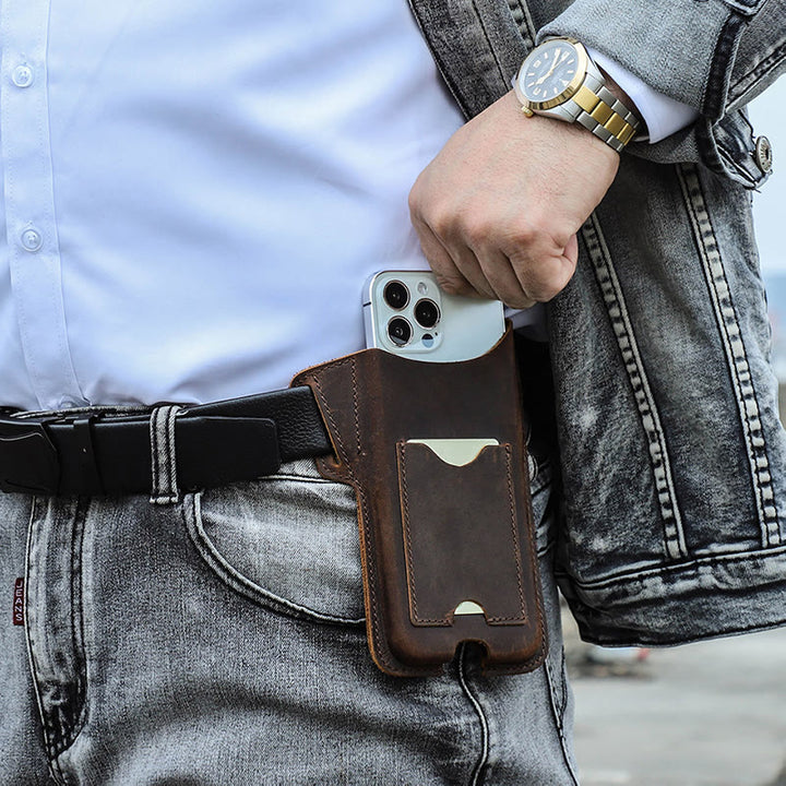 Vielseitige Handytasche aus Leder zum Umhängen am Gürtel - image 5