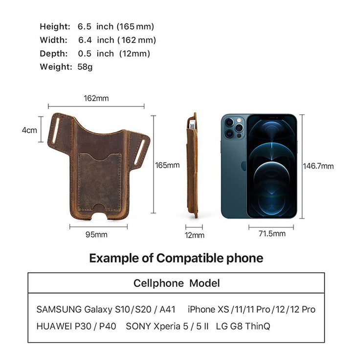 Vielseitige Handytasche aus Leder zum Umhängen am Gürtel - image 12