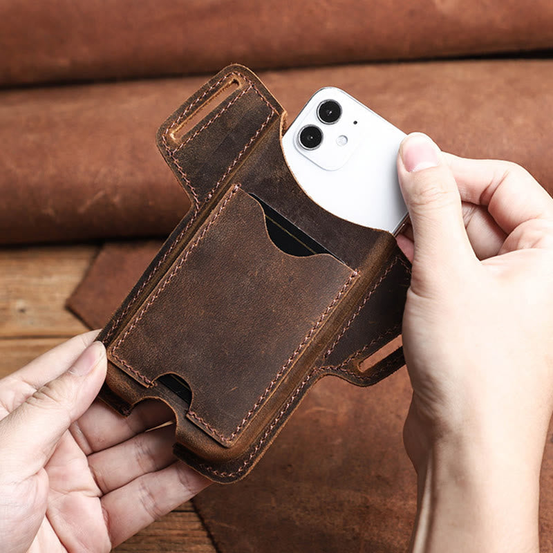 Vielseitige Handytasche aus Leder zum Umhängen am Gürtel - image 23