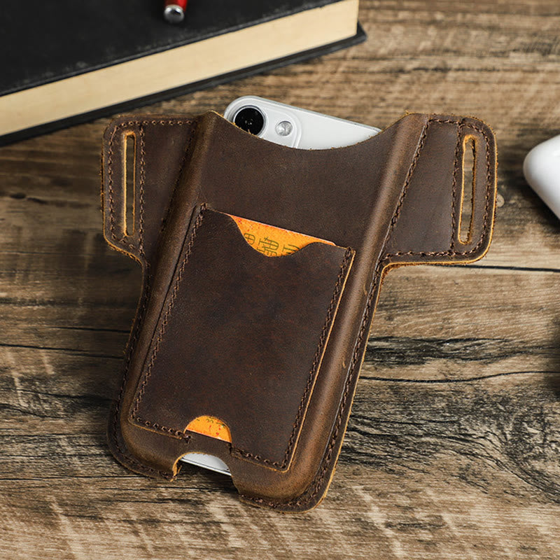 Vielseitige Handytasche aus Leder zum Umhängen am Gürtel - image 7