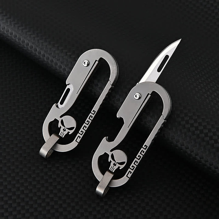 Mini Totenkopf Klappmesser Express Messer Flaschenöffner Schlüsselanhänger