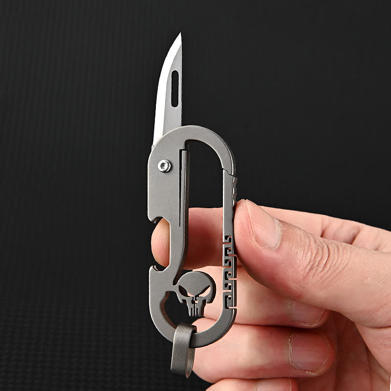 Mini Totenkopf Klappmesser Express Messer Flaschenöffner Schlüsselanhänger
