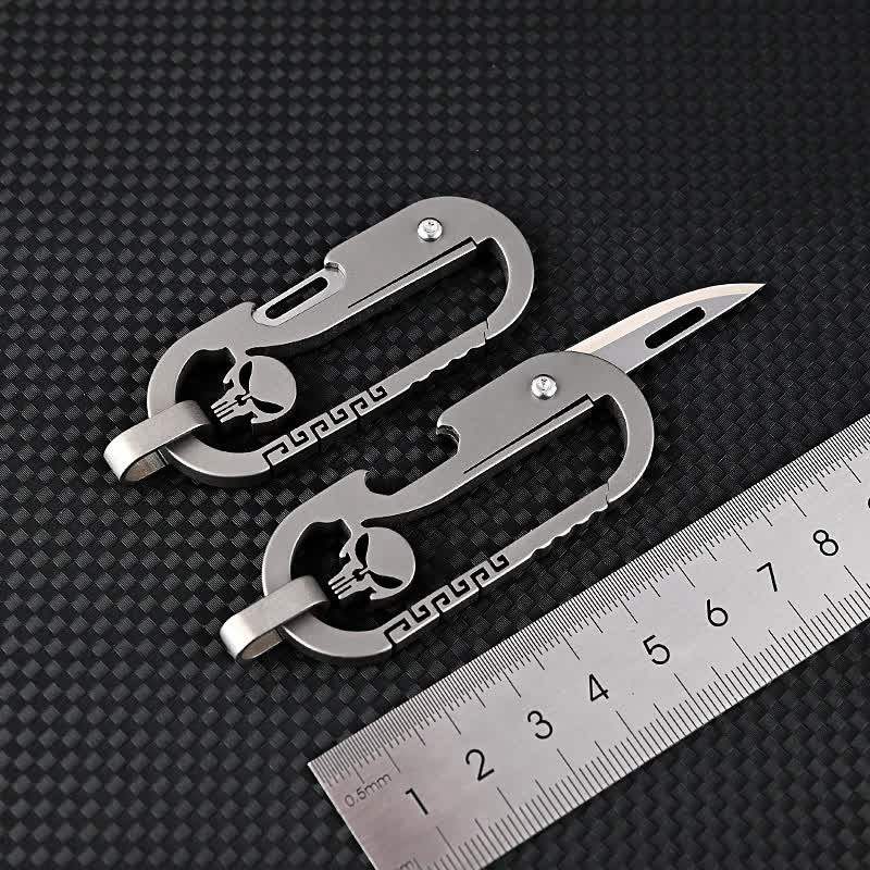 Mini Totenkopf Klappmesser Express Messer Flaschenöffner Schlüsselanhänger