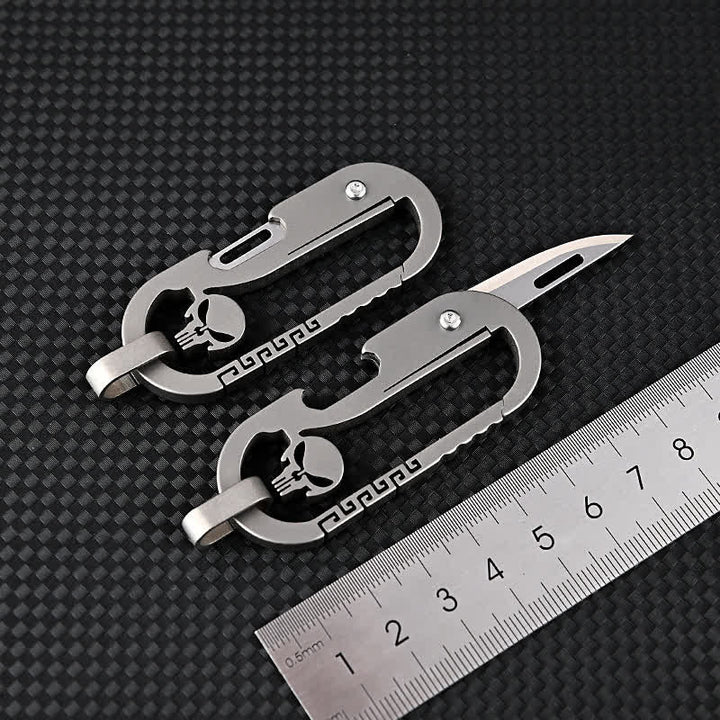 Mini Totenkopf Klappmesser Express Messer Flaschenöffner Schlüsselanhänger