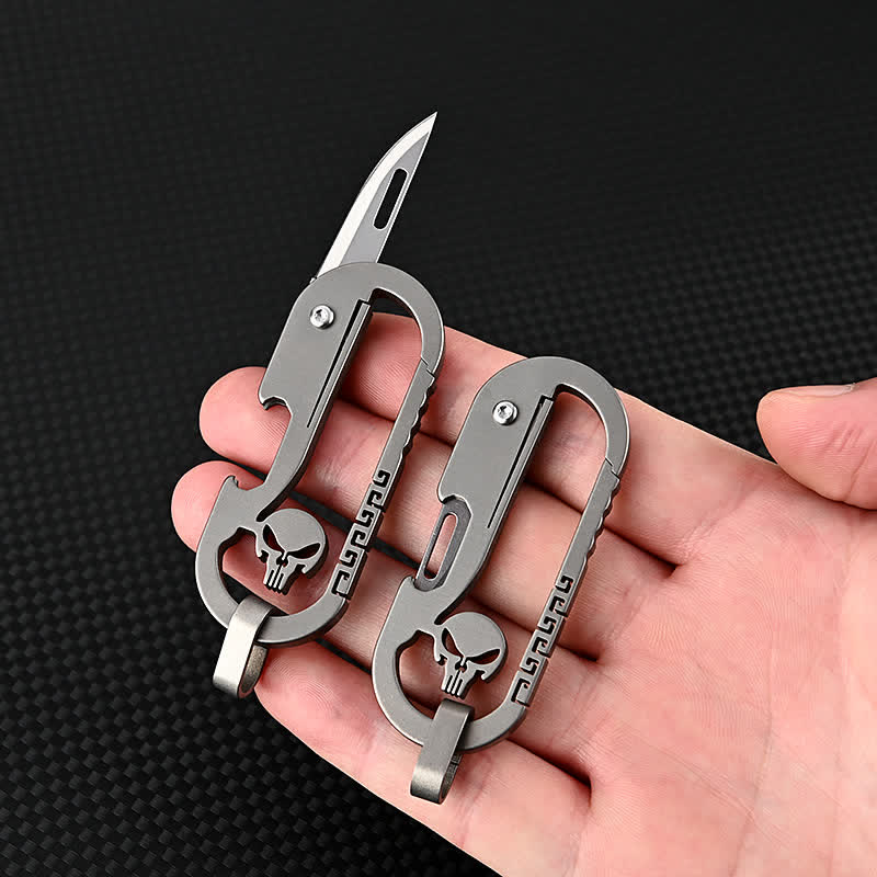 Mini Totenkopf Klappmesser Express Messer Flaschenöffner Schlüsselanhänger
