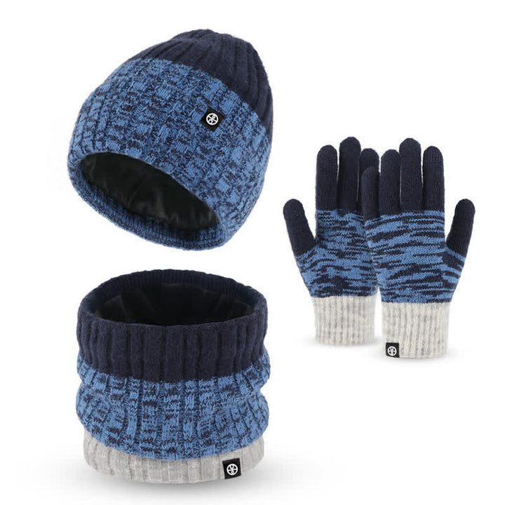 3-teiliges Unisex-Set mit farblich passendem Hut und Nackenwärmer sowie Handschuhen