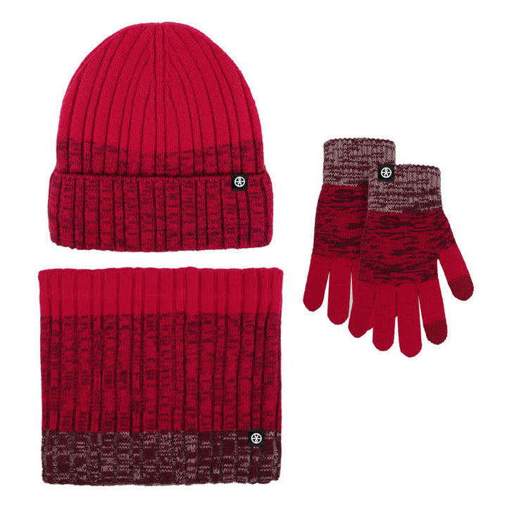 3-teiliges Unisex-Set mit farblich passendem Hut und Nackenwärmer sowie Handschuhen