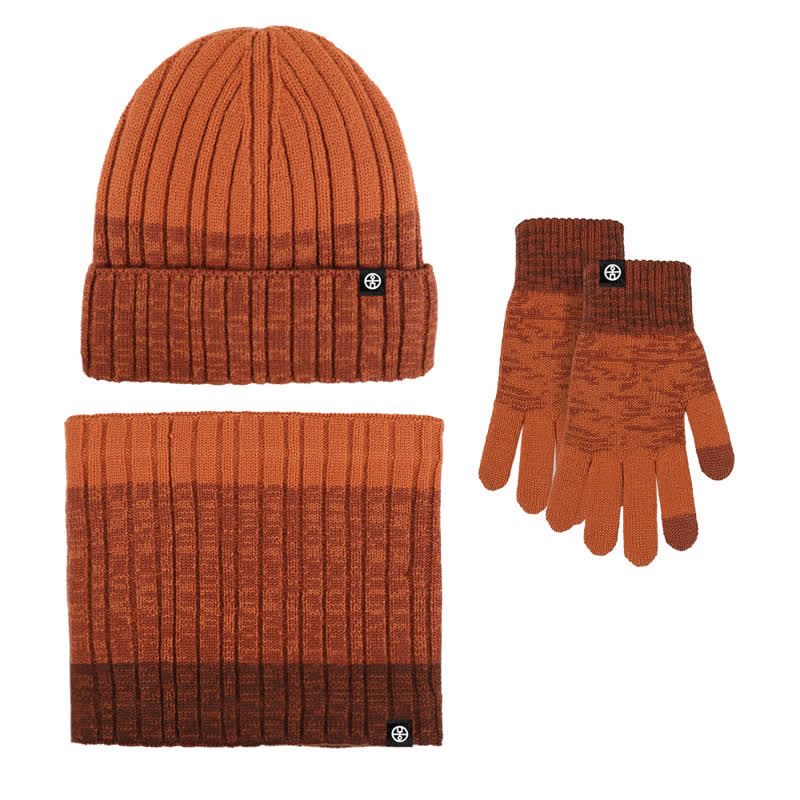 3-teiliges Unisex-Set mit farblich passendem Hut und Nackenwärmer sowie Handschuhen
