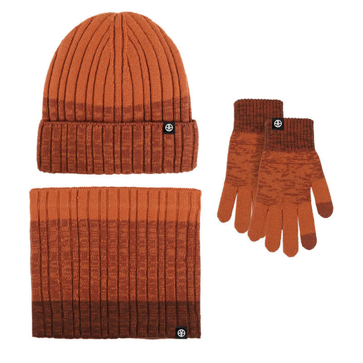 3-teiliges Unisex-Set mit farblich passendem Hut und Nackenwärmer sowie Handschuhen