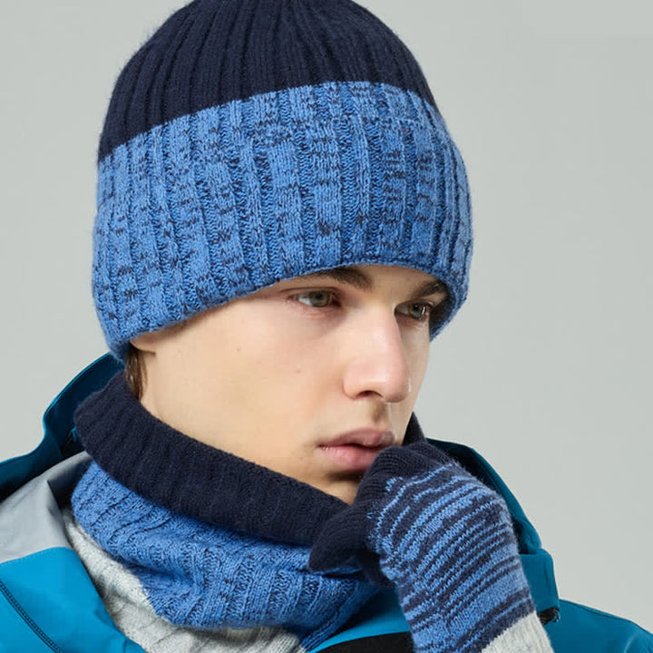 3-teiliges Unisex-Set mit farblich passendem Hut und Nackenwärmer sowie Handschuhen