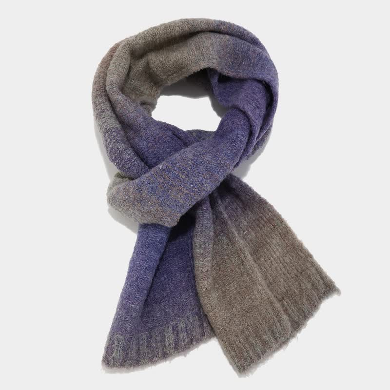3-teiliges Unisex-Set aus bunten Strickmützen, Schals und Handschuhen mit Batikmuster