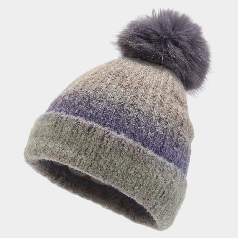 3-teiliges Unisex-Set aus bunten Strickmützen, Schals und Handschuhen mit Batikmuster