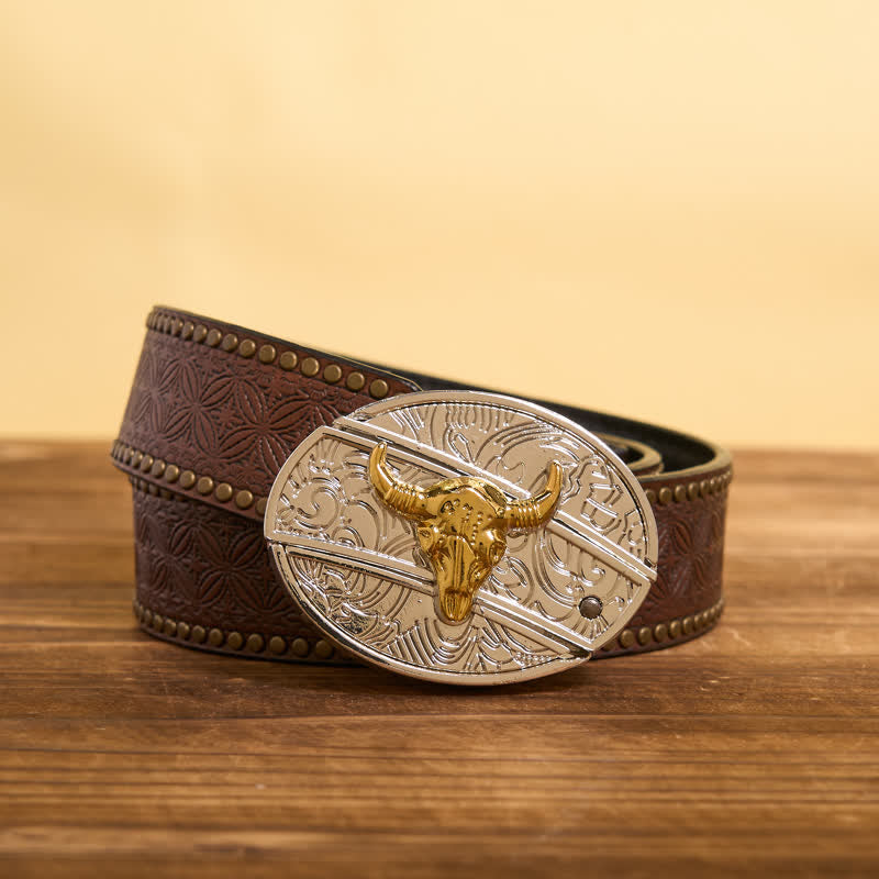 DIY-Ledergürtel für Herren mit verstecktem Klappmesser in Gold und Silber