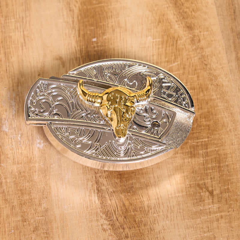 DIY-Ledergürtel für Herren mit verstecktem Klappmesser in Gold und Silber