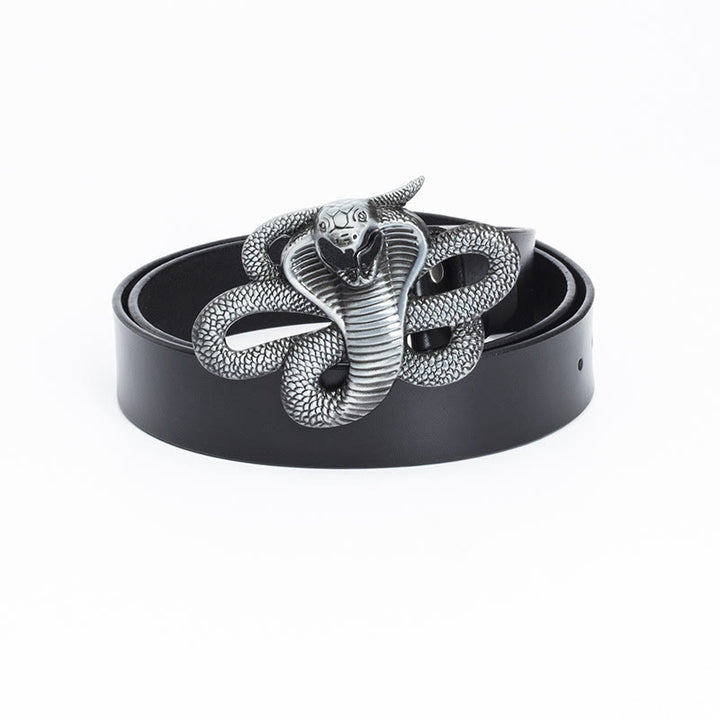 Herren-Vintage-Western-3D-Cobra-Ledergürtel