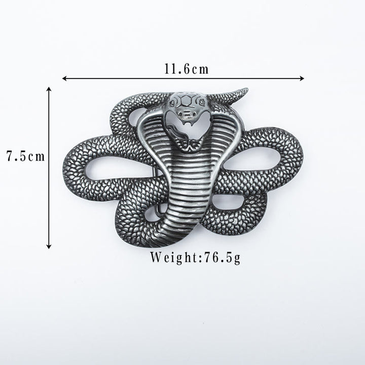 Herren-Vintage-Western-3D-Cobra-Ledergürtel