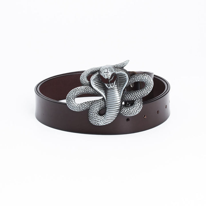 Herren-Vintage-Western-3D-Cobra-Ledergürtel