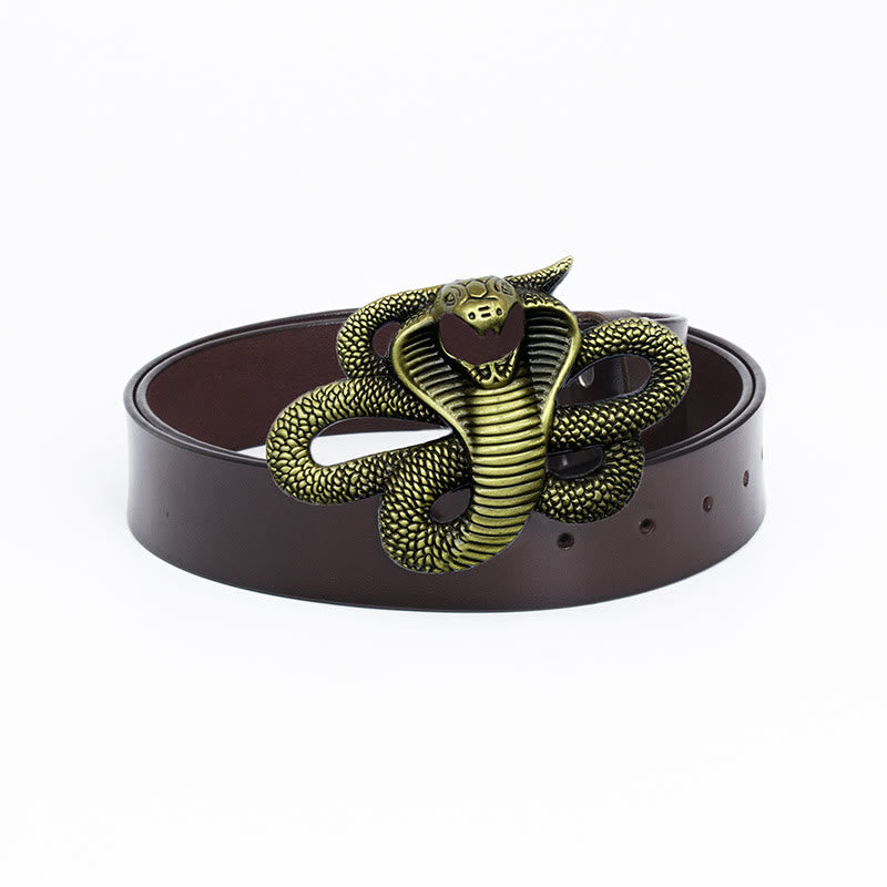 Herren-Vintage-Western-3D-Cobra-Ledergürtel