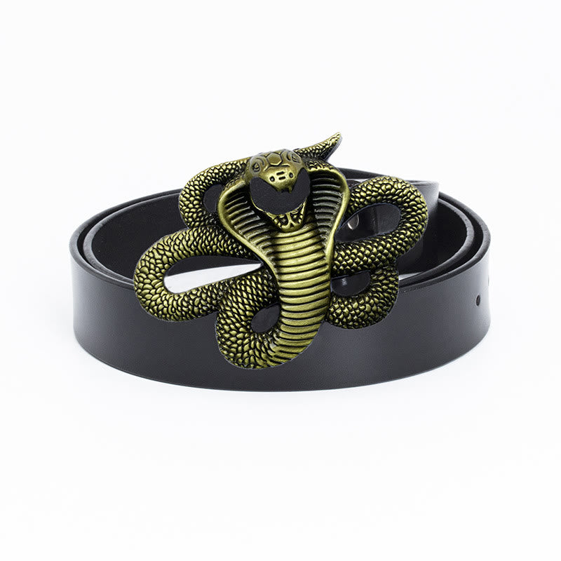 Herren-Vintage-Western-3D-Cobra-Ledergürtel