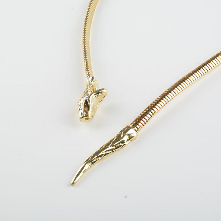 Damen Goldener silberner Schlangenkettengürtel Metall Taillenkette