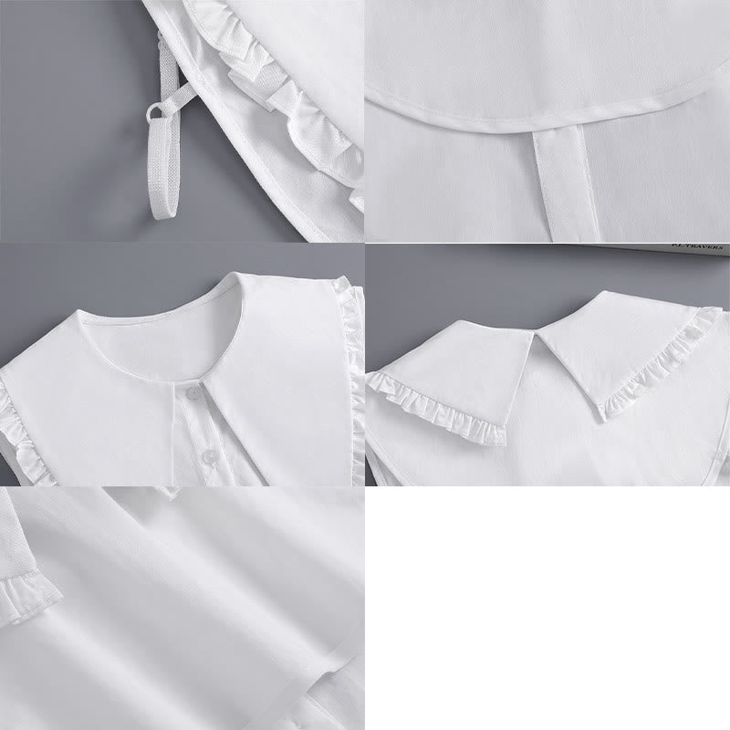 Abnehmbare Halbhemdbluse, großes Revers, falscher Kragen