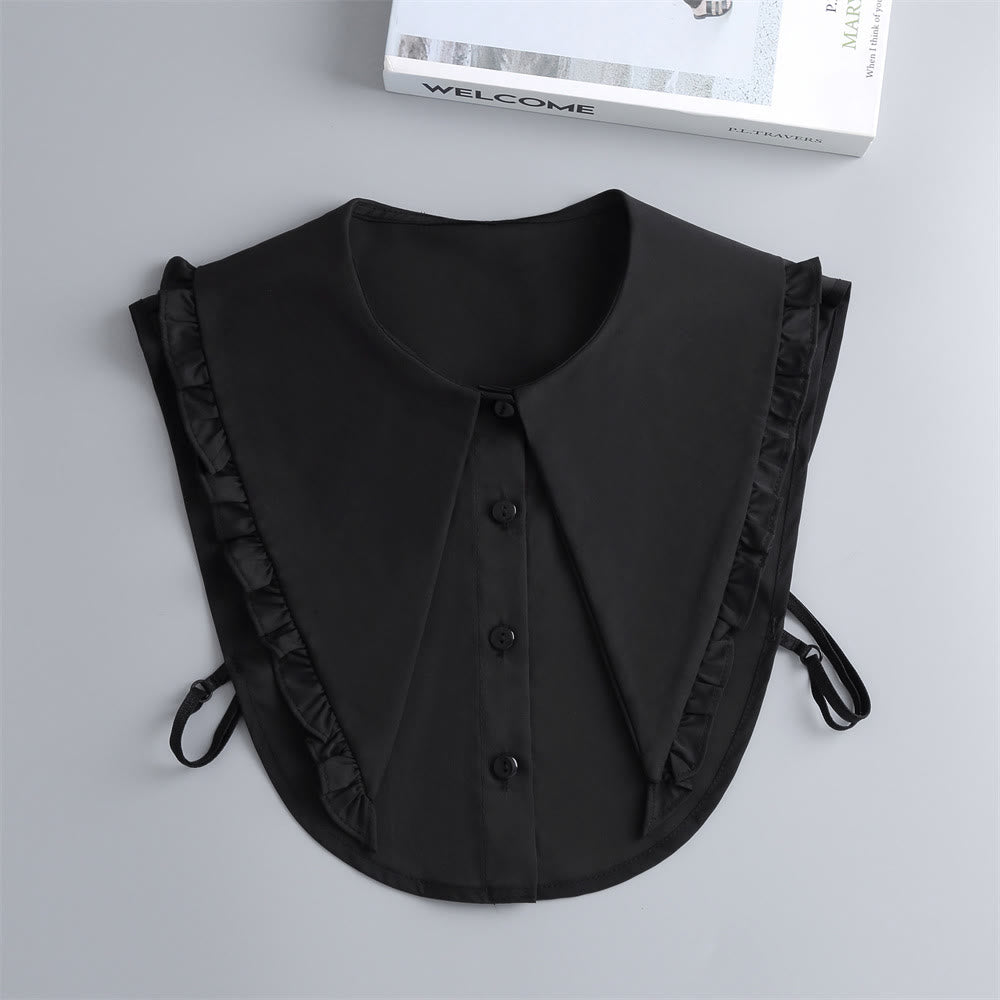 Abnehmbare Halbhemdbluse, großes Revers, falscher Kragen