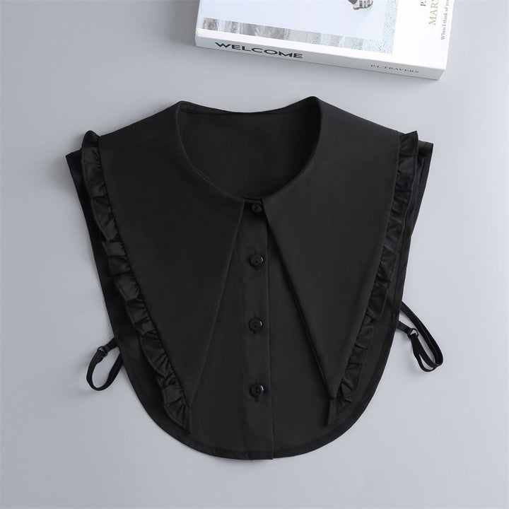 Abnehmbare Halbhemdbluse, großes Revers, falscher Kragen