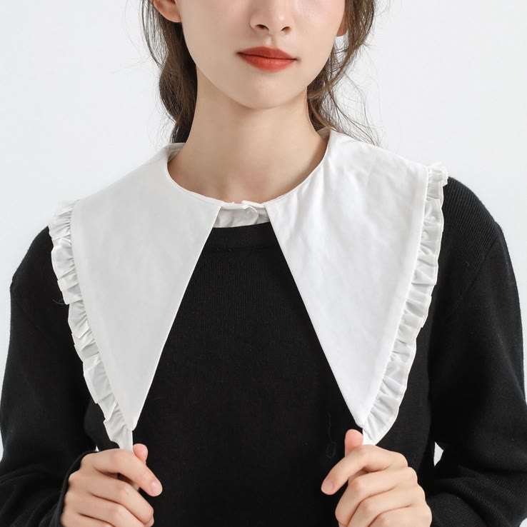 Abnehmbare Halbhemdbluse, großes Revers, falscher Kragen