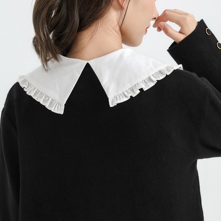 Abnehmbare Halbhemdbluse, großes Revers, falscher Kragen