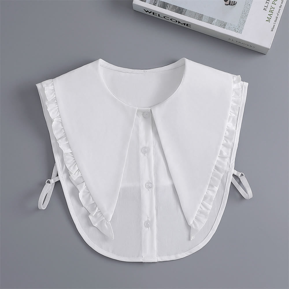 Abnehmbare Halbhemdbluse, großes Revers, falscher Kragen