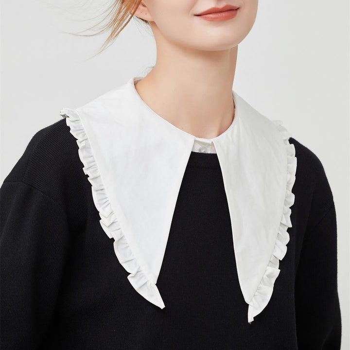 Abnehmbare Halbhemdbluse, großes Revers, falscher Kragen