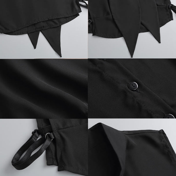 Große abnehmbare Halbhemdbluse mit falschem Kragen und Häschen