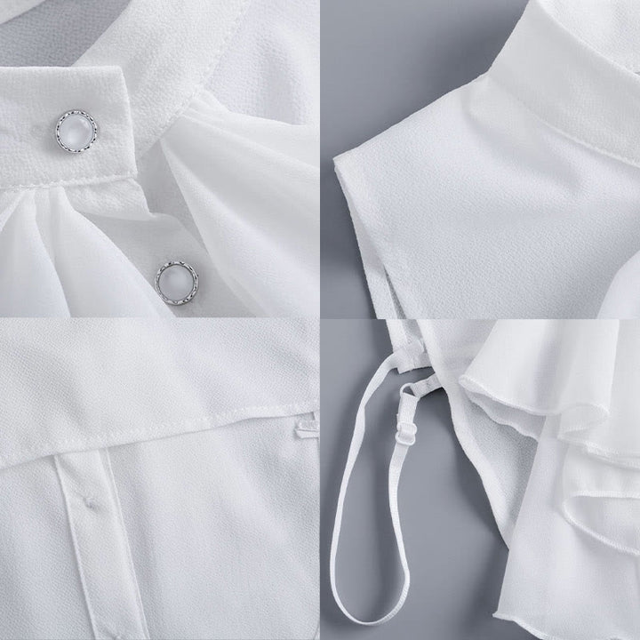 Abnehmbares Halbhemd-Accessoire mit gerüschtem Bowknot-Falschkragen