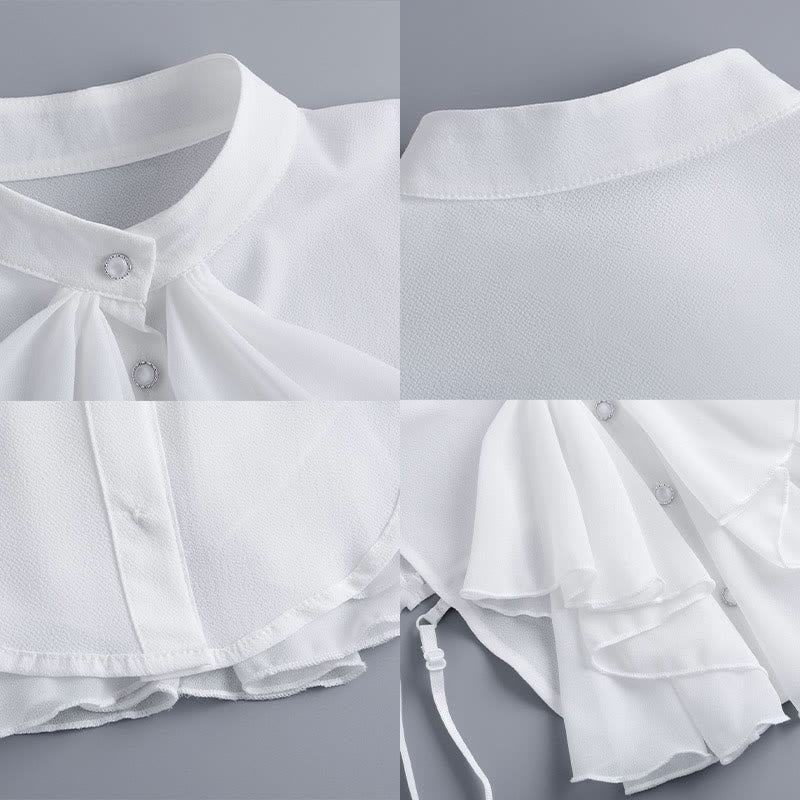 Abnehmbares Halbhemd-Accessoire mit gerüschtem Bowknot-Falschkragen