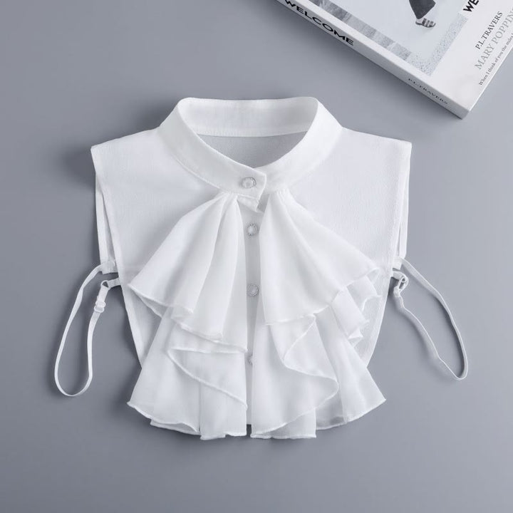 Abnehmbares Halbhemd-Accessoire mit gerüschtem Bowknot-Falschkragen