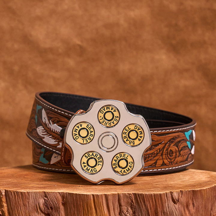 3D Bullet Wheel DIY Western Cowboy Schnalle Ledergürtel